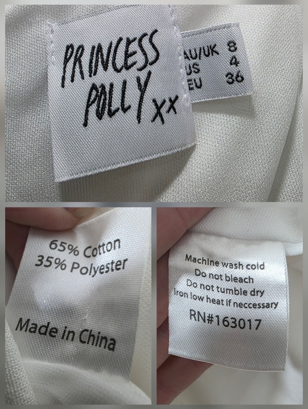Princess Polly Hunter Mae Strapless Ruched Frill Playsuit Romper White Size 4 - Picture 16 of 16